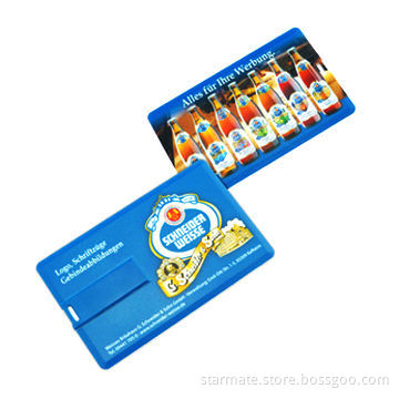 Classic Promotional Card USB Flash Drive, Both Sides Full Color Logo Custom